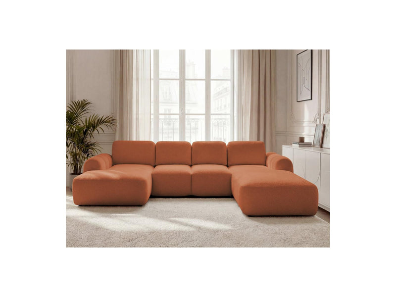 Montaigne - Panoramic Convertible Trunk Sofa - Bouclette Fabric - Left Corner
