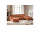 Montaigne - Panoramic Convertible Trunk Sofa - Bouclette Fabric - Left Corner