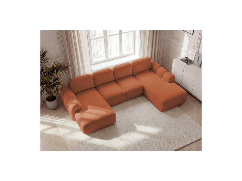 Montaigne - Panoramic Convertible Trunk Sofa - Bouclette Fabric - Left Corner