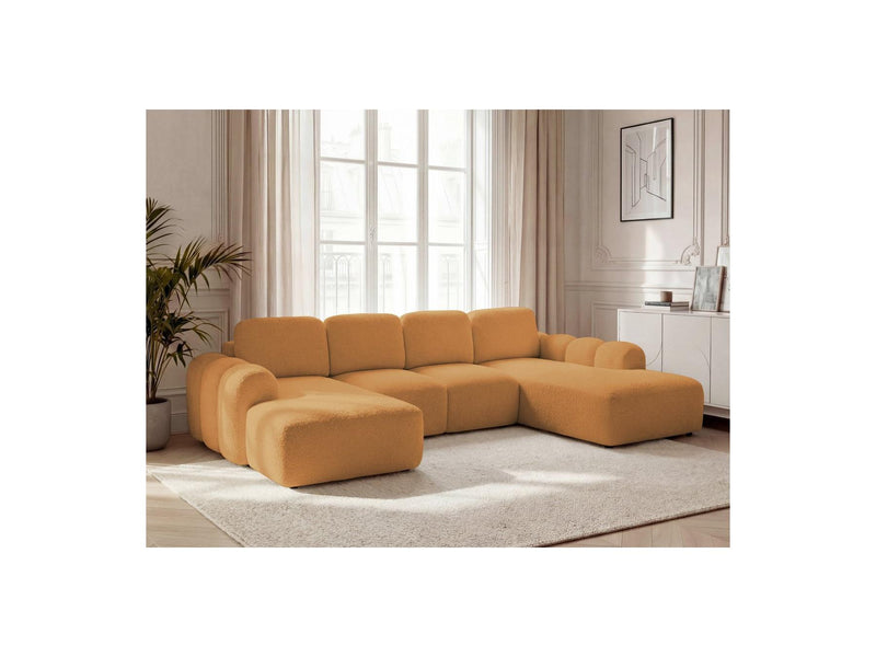 Montaigne - Panoramic Convertible Trunk Sofa - Bouclette Fabric - Left Corner