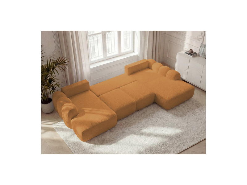 Montaigne - Panoramic Convertible Trunk Sofa - Bouclette Fabric - Left Corner