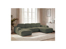 Montaigne - Panoramic Convertible Trunk Sofa - Bouclette Fabric - Left Corner