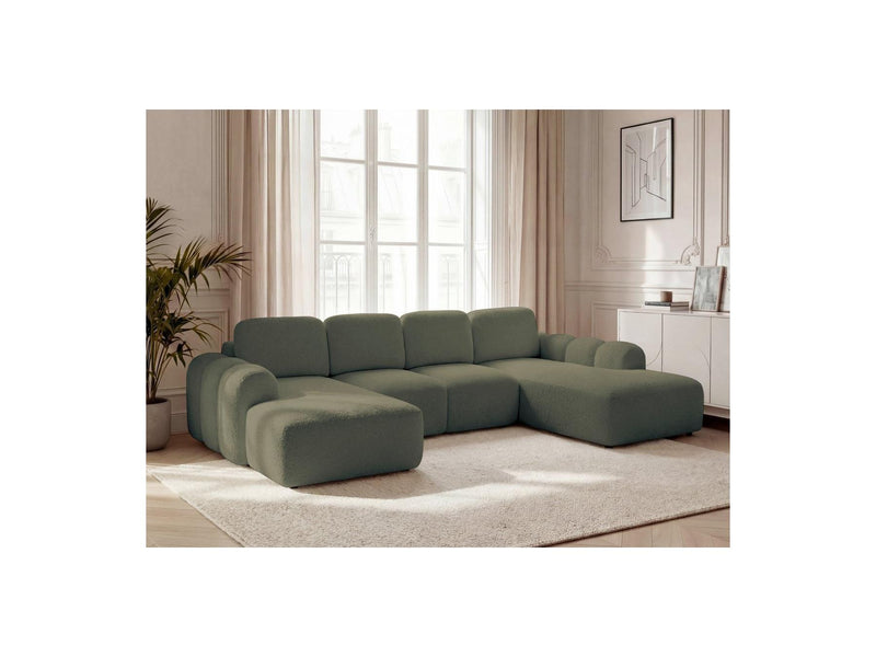 Montaigne - Panoramic Convertible Trunk Sofa - Bouclette Fabric - Left Corner