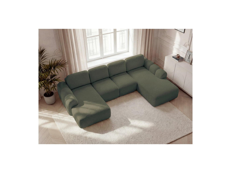 Montaigne - Panoramic Convertible Trunk Sofa - Bouclette Fabric - Left Corner