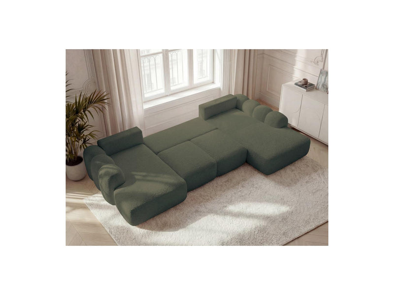 Montaigne - Panoramic Convertible Trunk Sofa - Bouclette Fabric - Left Corner