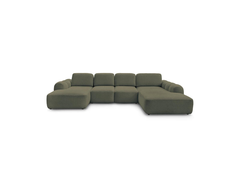 Montaigne - Panoramic Convertible Trunk Sofa - Bouclette Fabric - Left Corner