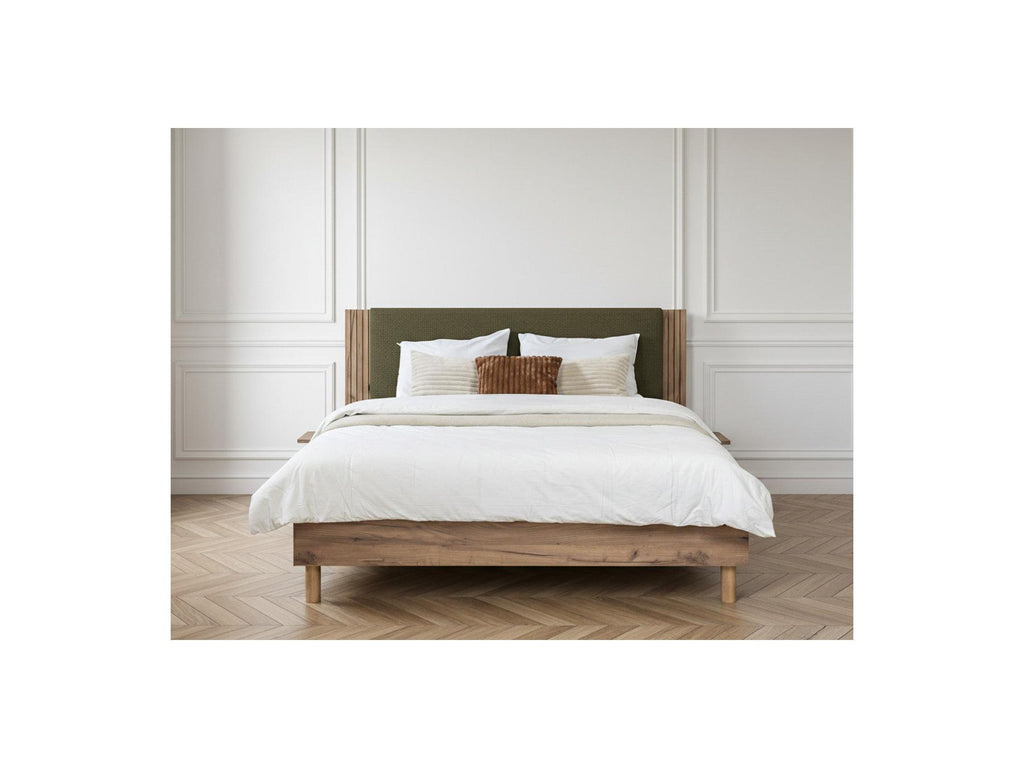Lior - Cama con lamas macizas - Patas de madera natural