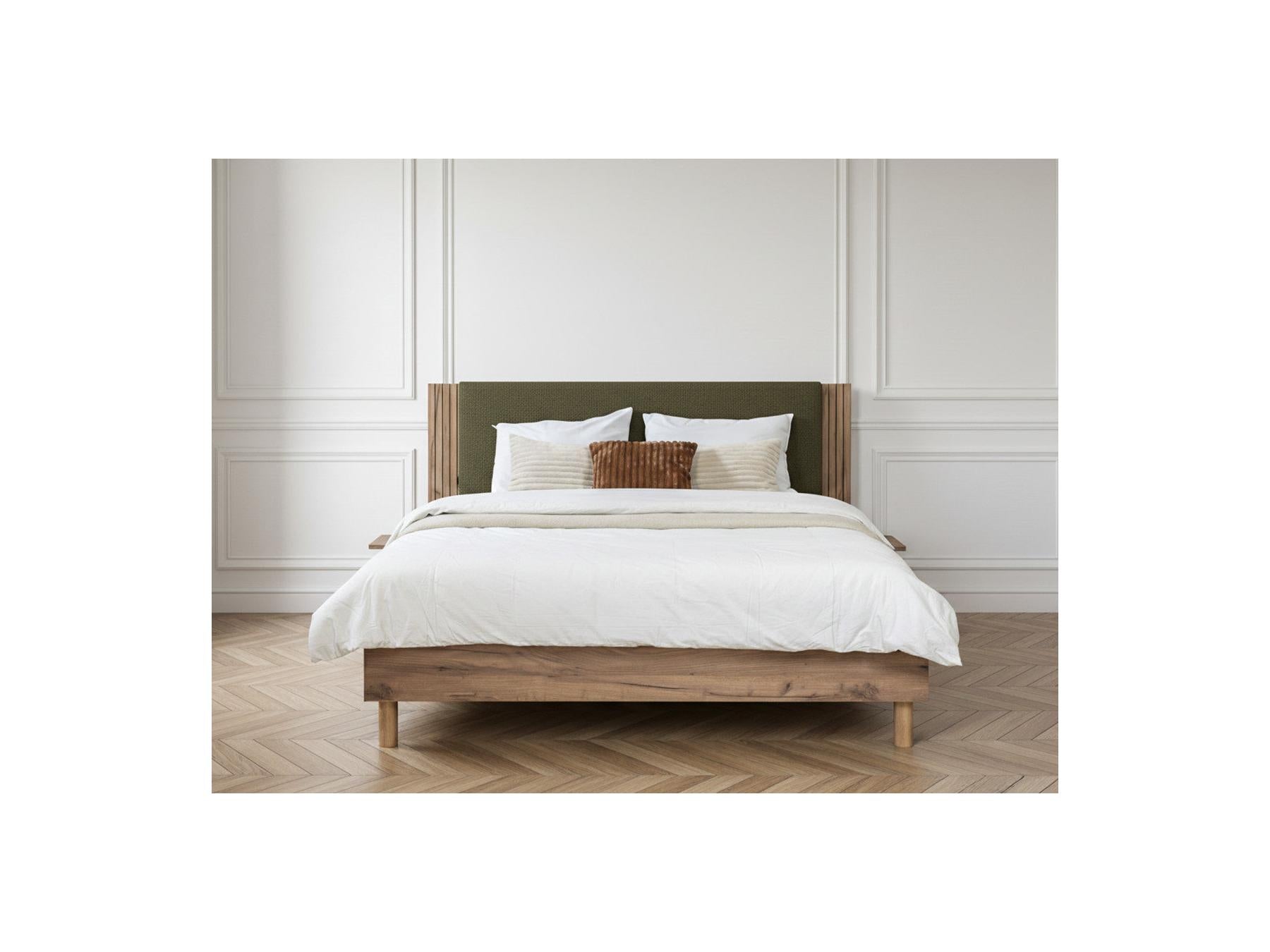 Lior - Cama con lamas macizas - Patas de madera natural
