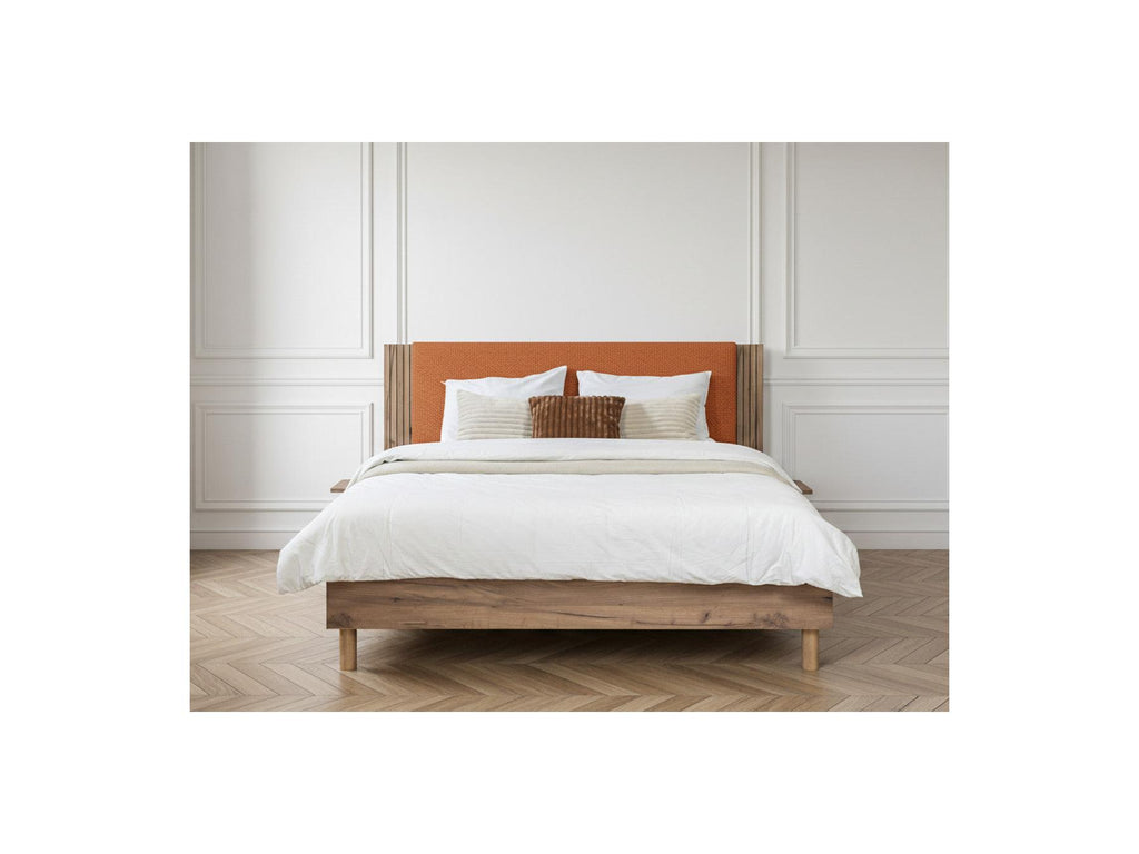Lior - Cama con lamas macizas - Patas de madera natural