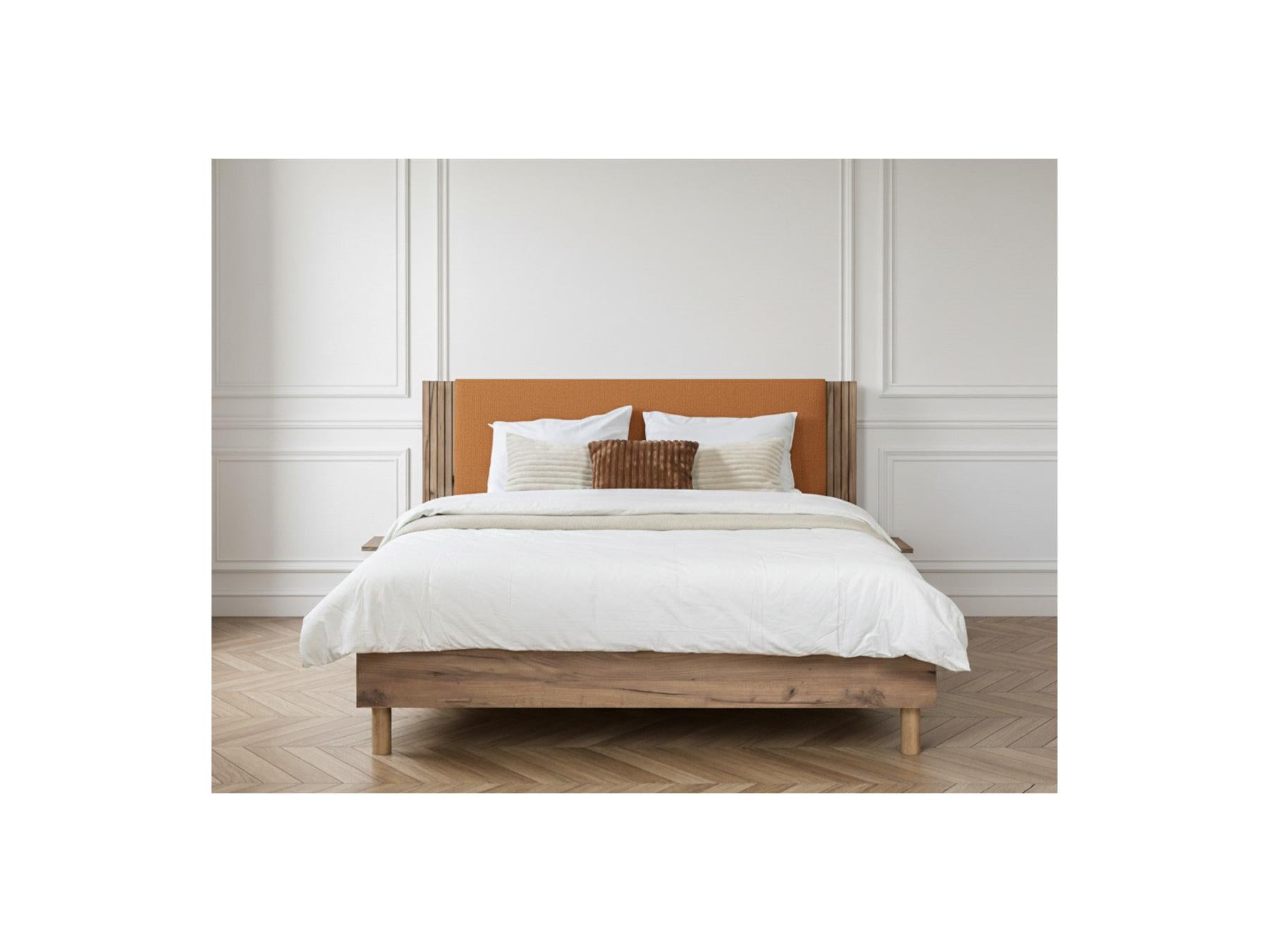 Lior - Cama con lamas macizas - Patas de madera natural