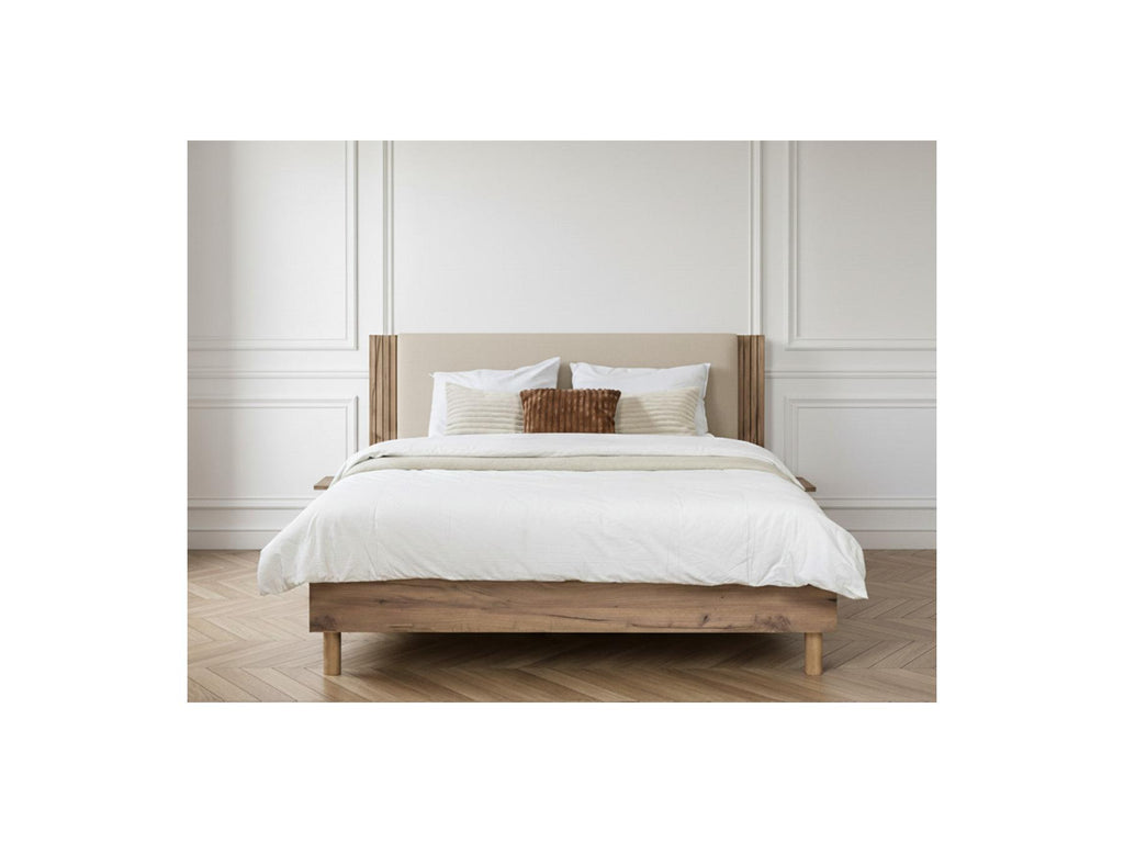 Lior - Cama con lamas macizas - Patas de madera natural