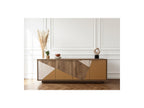 Tulum - Buffet 4 Portes 190 Cm Effet Bois Et Travertin