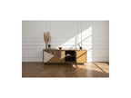 Tulum - Buffet 4 Portes 190 Cm Effet Bois Et Travertin