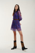 Minifalda plisada The Annie Leo Azul