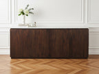 Barbara - Conjunto Barbara con aparador + mueble de TV de madera maciza de mango y mármol