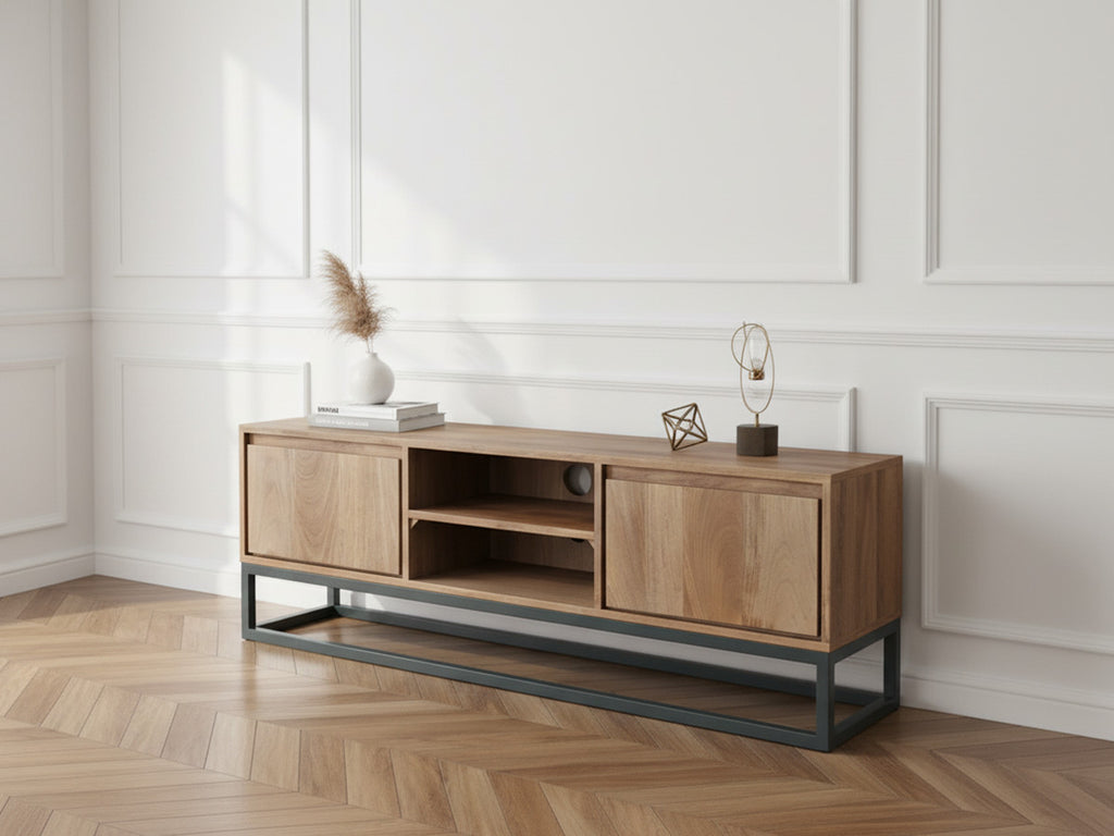 Bergerac - Ensemble Avec Meuble + Table Basse En Bois Massif De Manguier