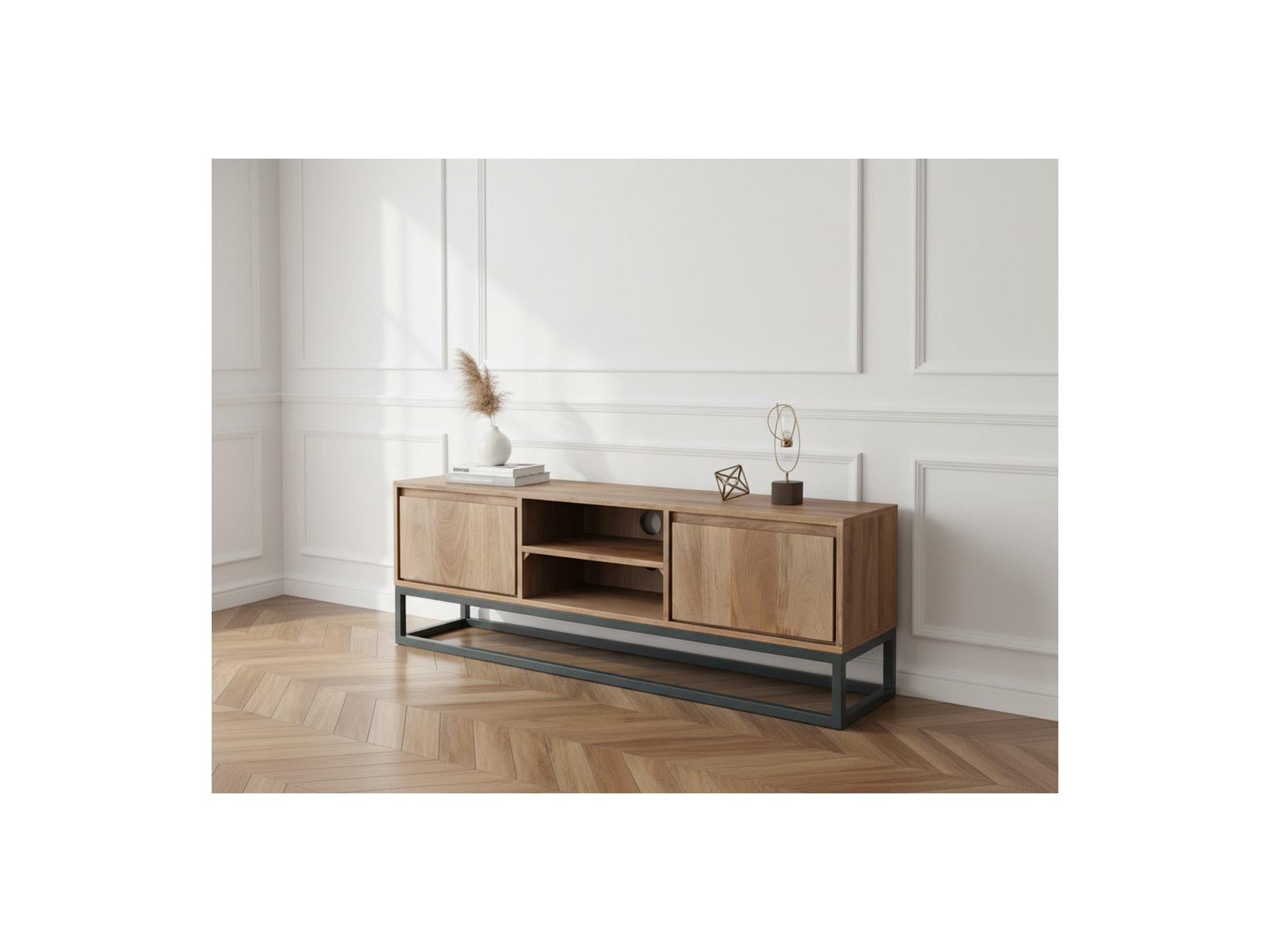 Bergerac - Ensemble Avec Meuble + Table Basse En Bois Massif De Manguier