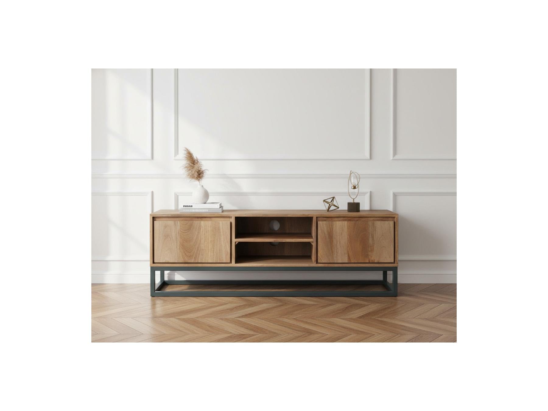 Bergerac - Ensemble Avec Meuble + Table Basse En Bois Massif De Manguier