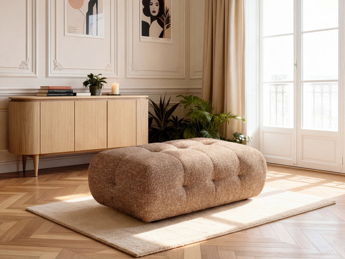 Laura - Grand Pouf - Tissu Chiné