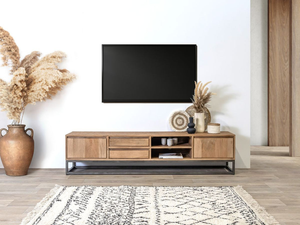 Bergerac - Ensemble Avec Meuble + Table Basse En Bois Massif De Manguier