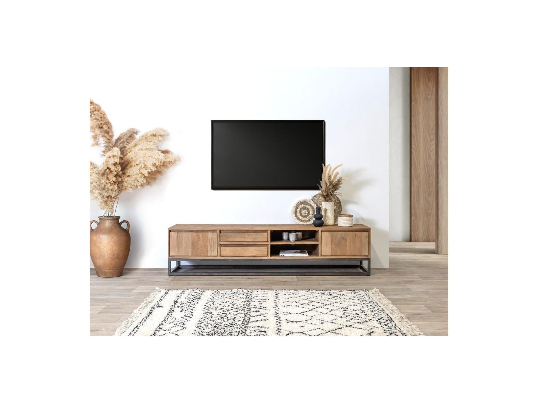 Bergerac - Ensemble Avec Meuble + Table Basse En Bois Massif De Manguier