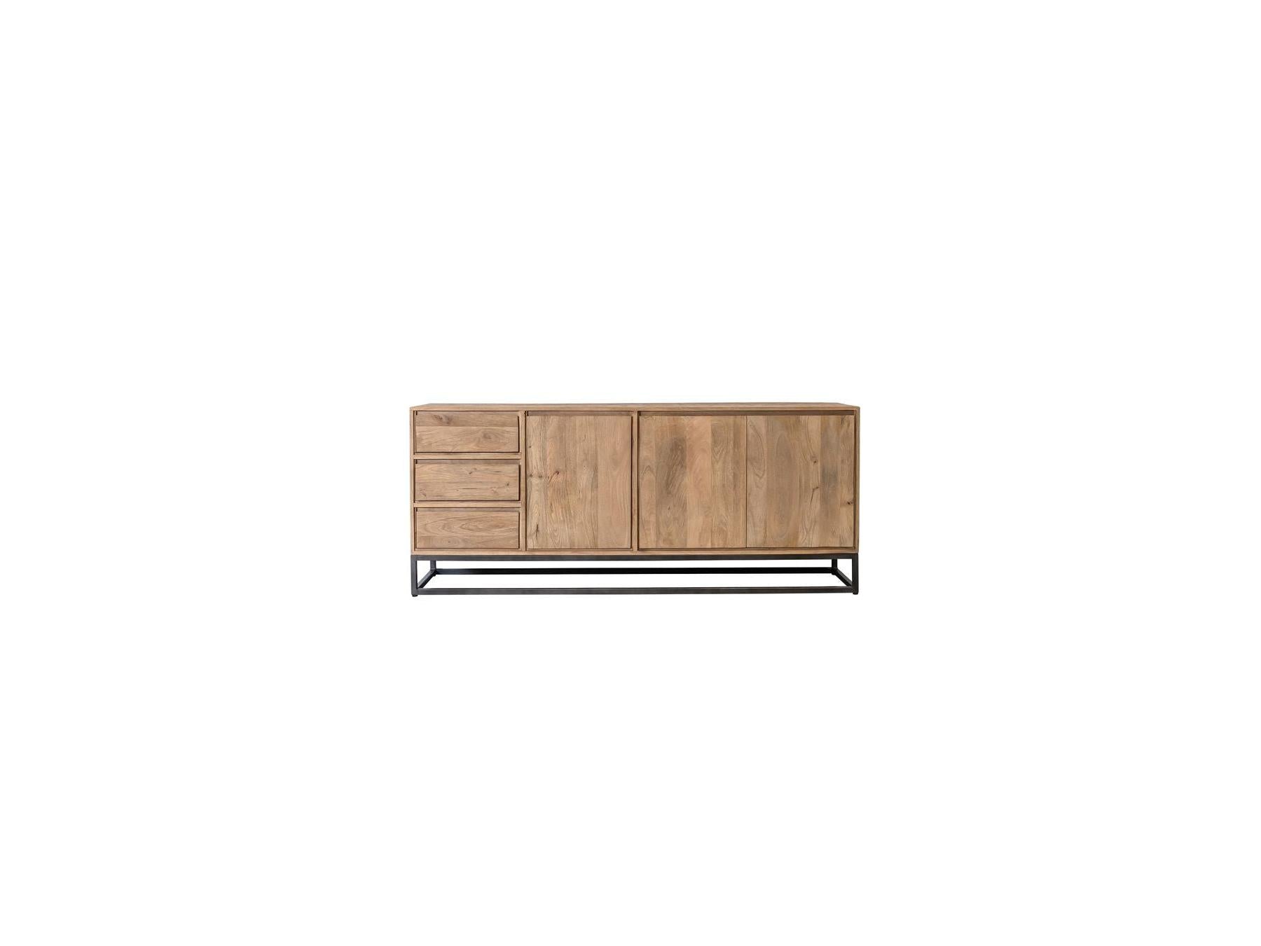 Bergerac - Ensemble Avec Buffet 190 Cm + Table Basse Bois Massif De Manguier