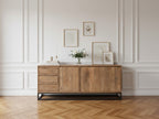 Bergerac - Ensemble Avec Buffet 190 Cm + Table Basse Bois Massif De Manguier
