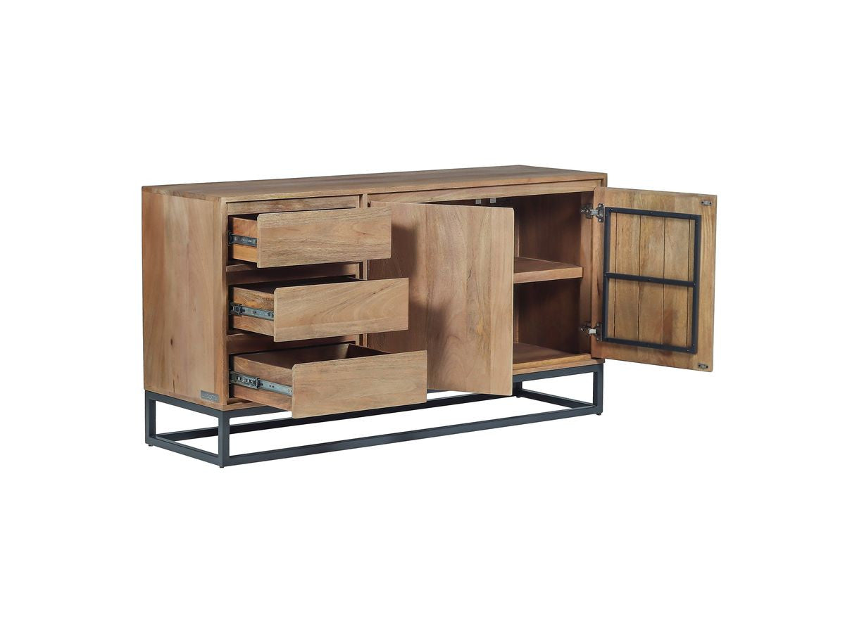 Bergerac - Ensemble Avec Buffet 150 Cm + Table Basse Bois Massif De Manguier