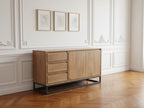 Bergerac - Ensemble Avec Buffet 150 Cm + Table Basse Bois Massif De Manguier
