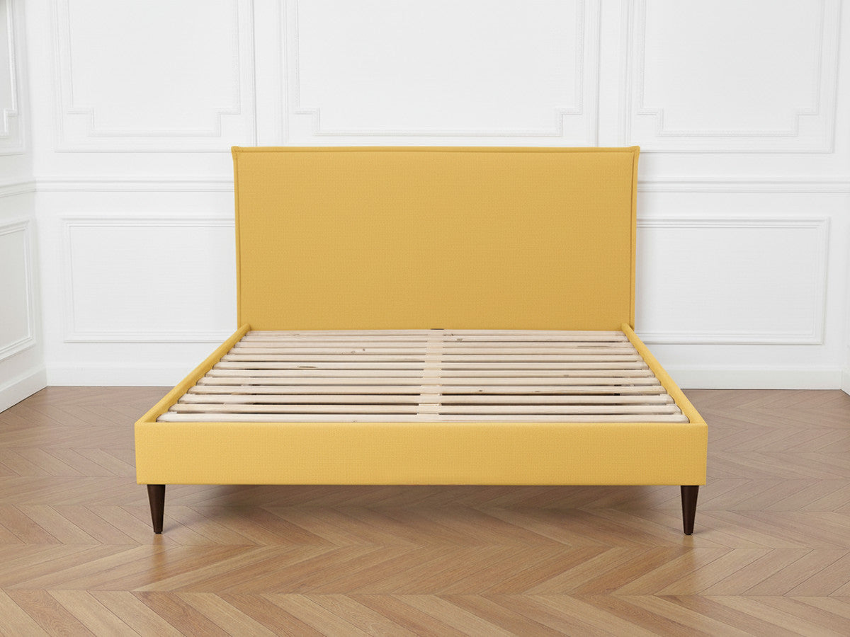 Sary - Cama con lamas macizas - Patas de madera de wengué