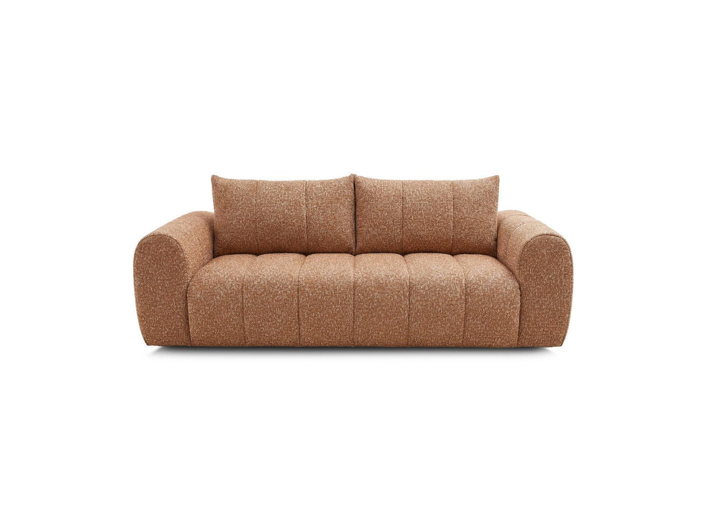 Nesty - Fixed Straight 3-Seater Sofa - Mottled Fabric