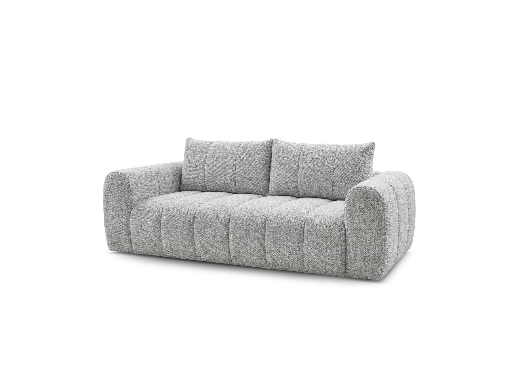 Nesty - Fixed Straight 3-Seater Sofa - Mottled Fabric