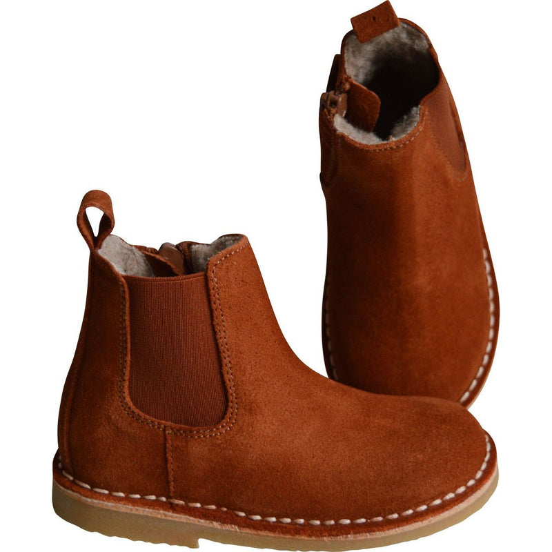 Boots Bottines Souples Fourrees Laine Sasha - Nubuck Cognac - Mixte