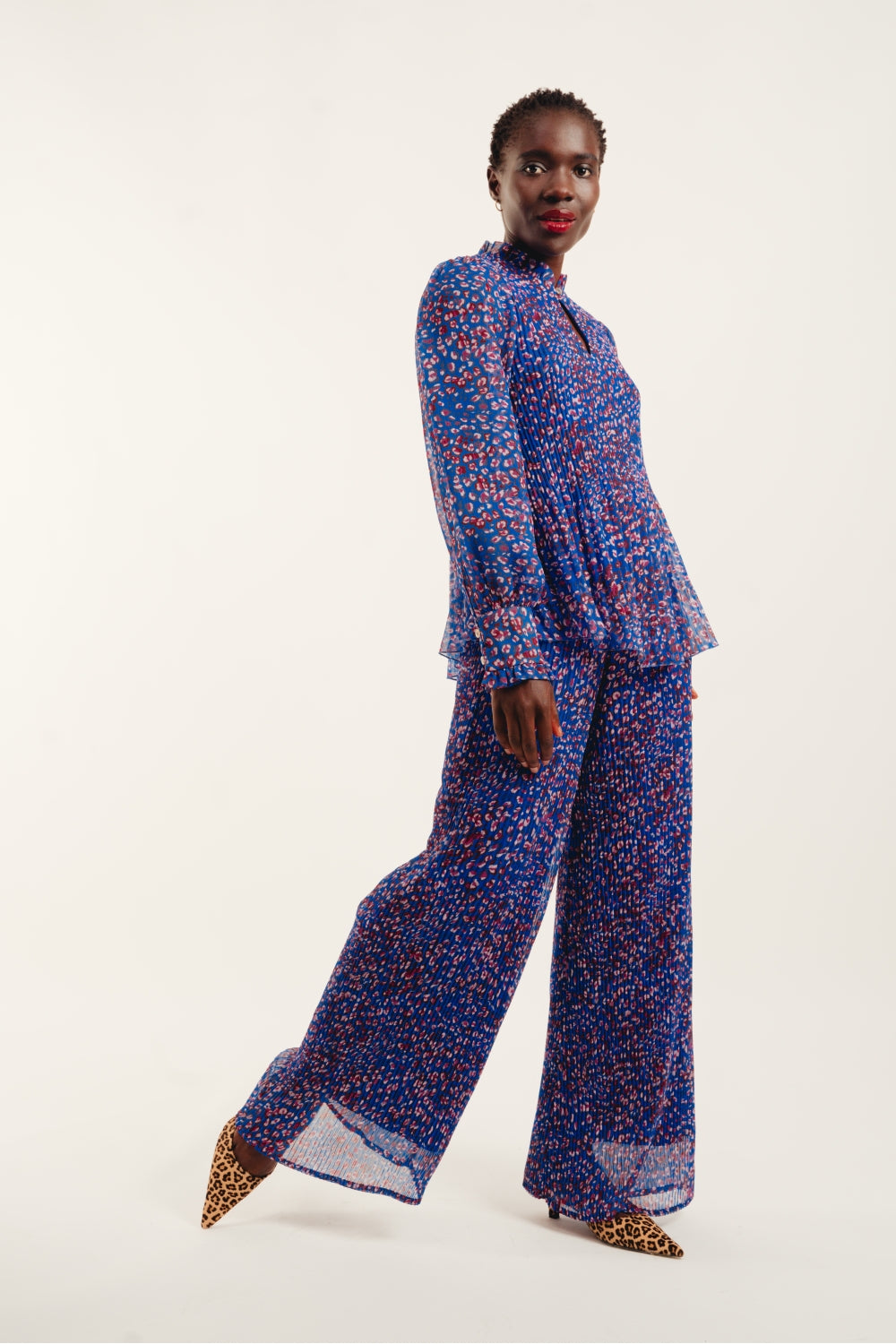 Pantalón Leo Azul Plisado Andreï