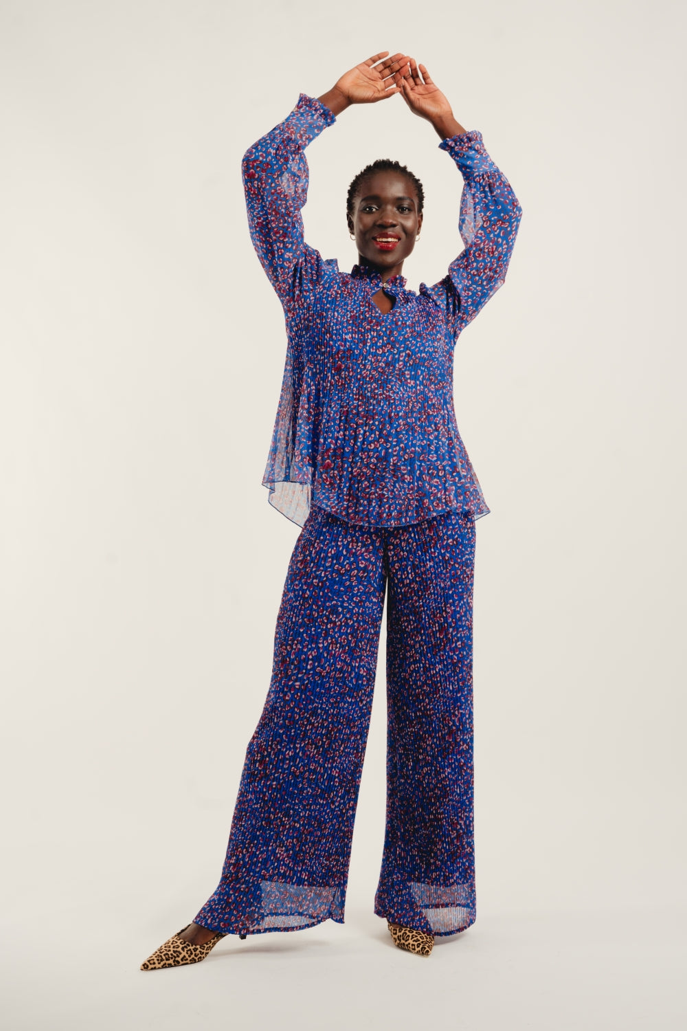 Pantalón Leo Azul Plisado Andreï