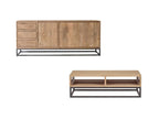 Bergerac - Ensemble Avec Buffet 190 Cm + Table Basse Bois Massif De Manguier
