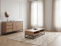 Bergerac - Ensemble Avec Buffet 150 Cm + Table Basse Bois Massif De Manguier
