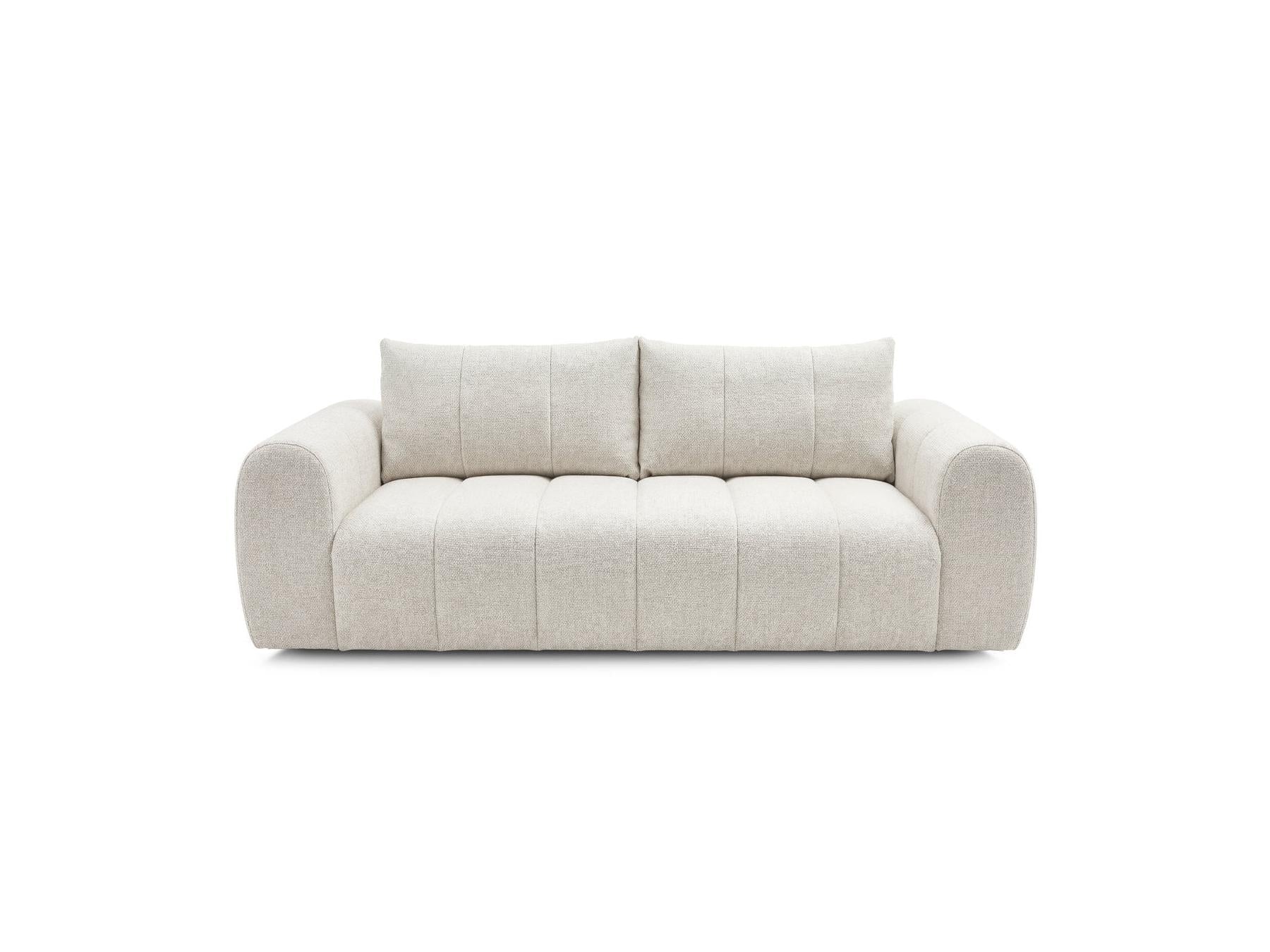 Nesty - Fixed Straight 3-Seater Sofa - Mottled Fabric