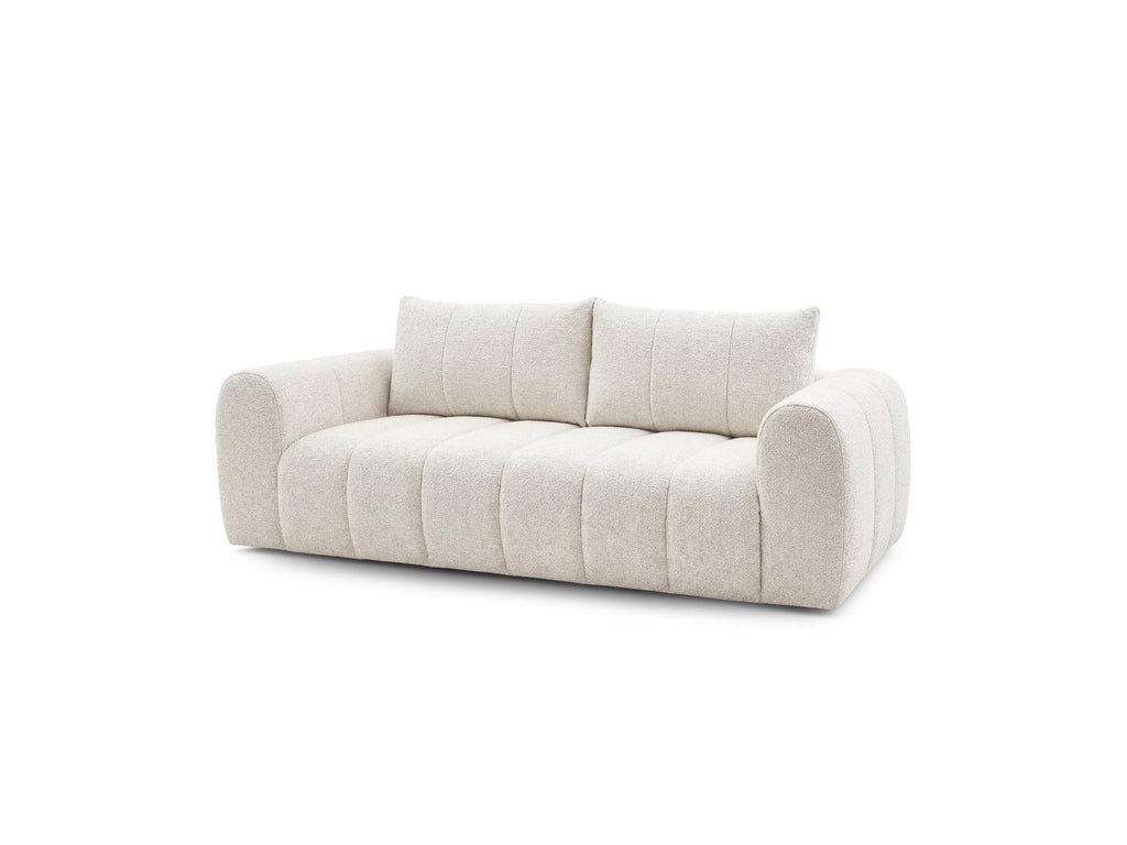 Nesty - Fixed Straight 3-Seater Sofa - Mottled Fabric