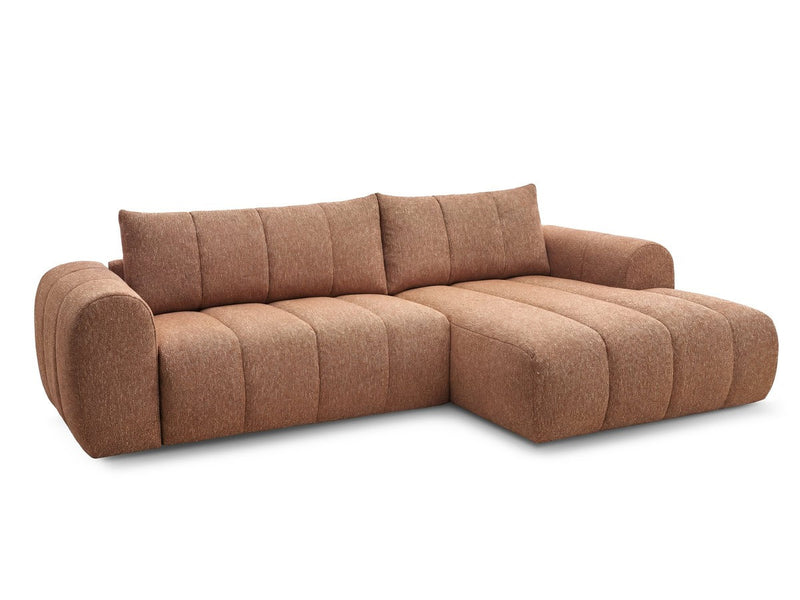 Nesty - Canapé D'Angle Fixe - Tissu Chiné - Angle Droit