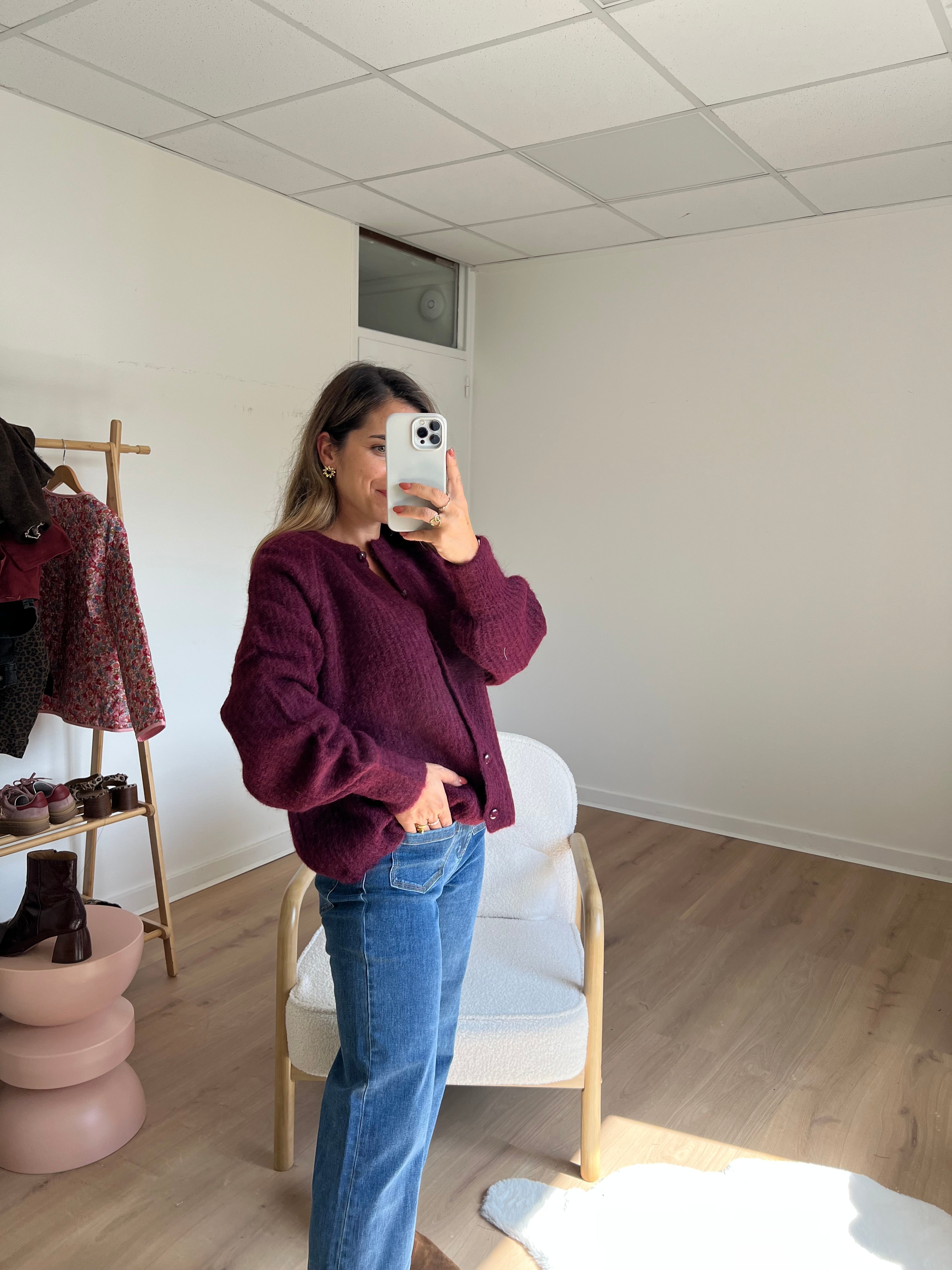 Cardigan Irène Bordeaux