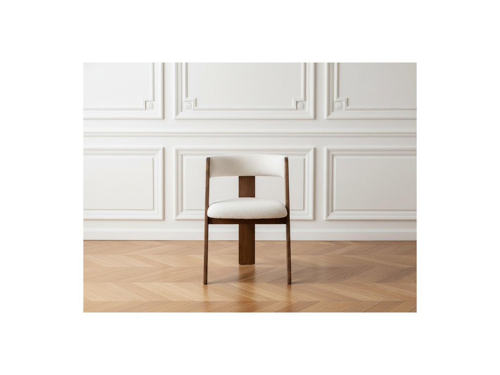 Borely - Set Of 2 Chairs - Solid Oak Veneer And Bouclé Fabric