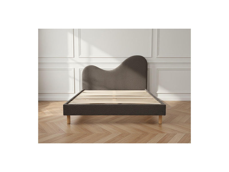 Celina - Cama - Tela Bouclette Con Lamas Macizas