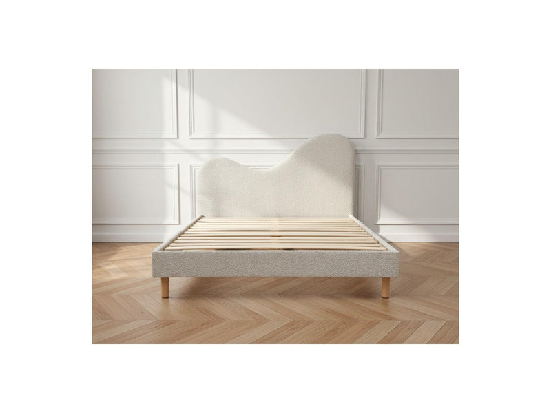 Celina - Cama - Tela Bouclette Con Lamas Macizas