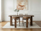 Cassis - Ensemble Avec Console Extensible 43 À 187 Cm + 4 Chaises Borely - Placage Chêne Massif Et Tissu Bouclette