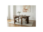 Cassis - Ensemble Avec Console Extensible 43 À 187 Cm + 4 Chaises Borely - Placage Chêne Massif Et Tissu Bouclette