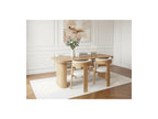 Cassis - Ensemble Avec Console Extensible 43 À 187 Cm + 4 Chaises Borely - Placage Chêne Massif Et Tissu Bouclette