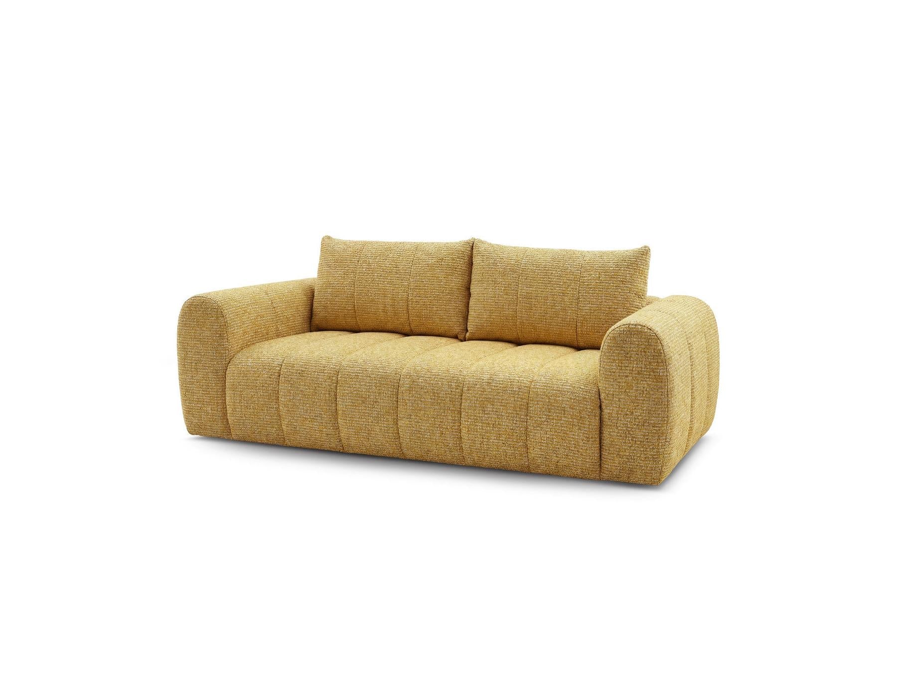 Nesty - Fixed Straight 3-Seater Sofa - Mottled Fabric