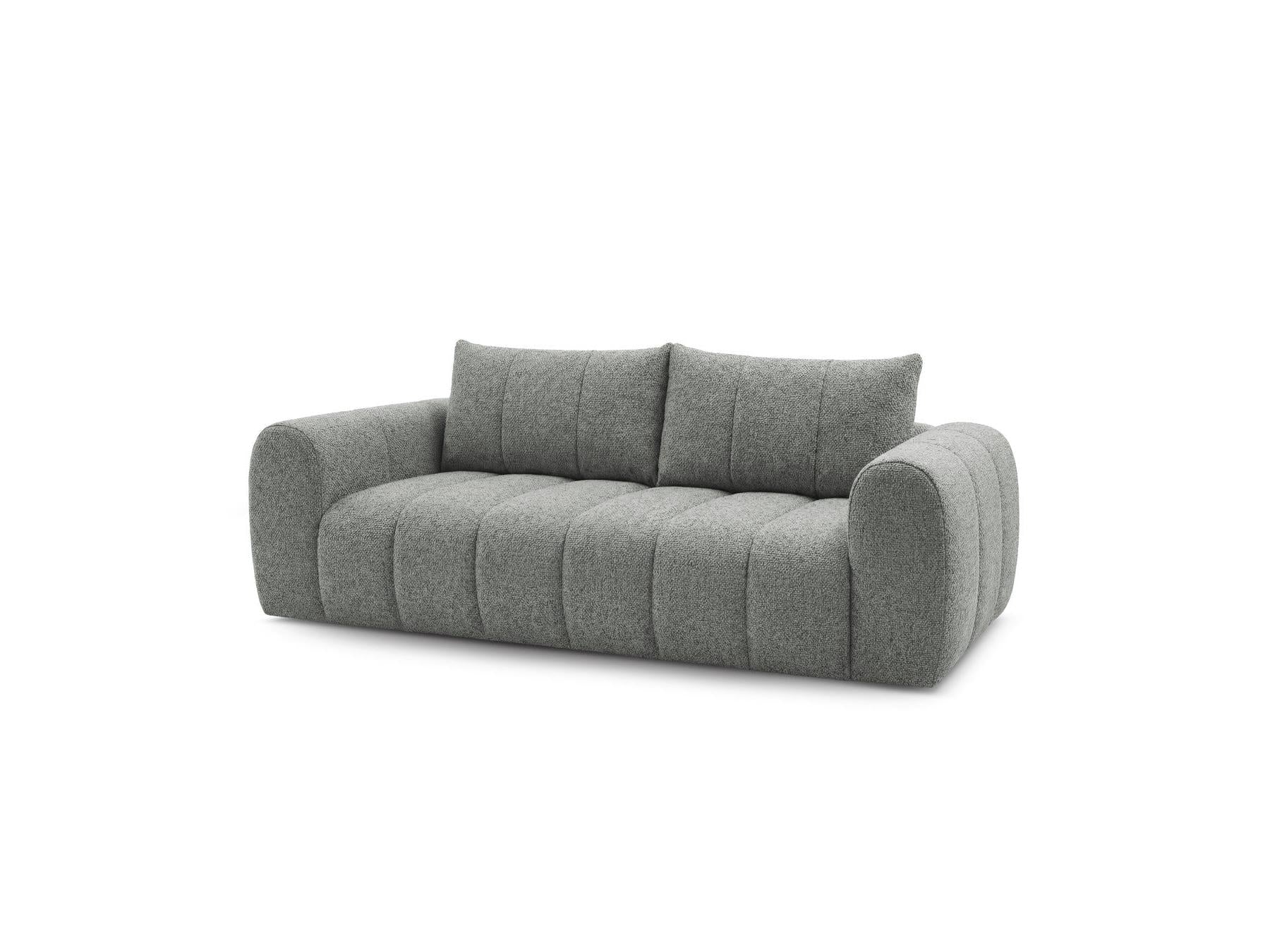 Nesty - Fixed Straight 3-Seater Sofa - Mottled Fabric