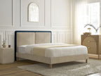Mara - Bed with Solid Slats - Two-Tone Textured Fabric